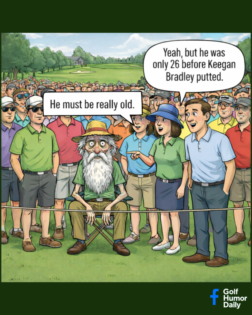 Golf fans make joke about Keegan Bradley's putting time.