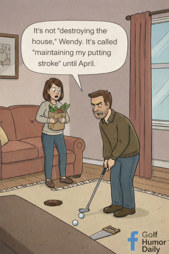 An image of  a husband putting on the family room carpet.
